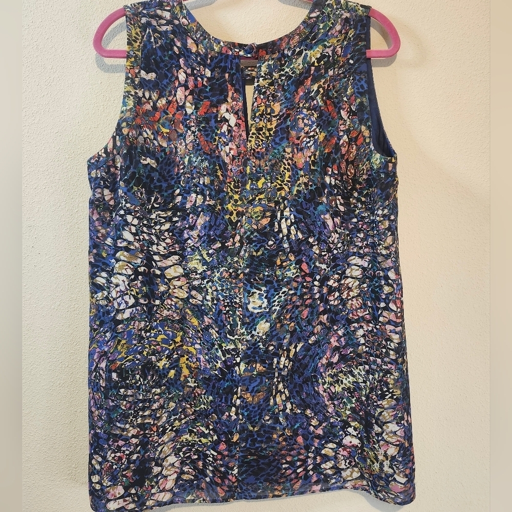 Cabi Women's Stained Glass Keyhole Neckline Sleeveless Tunic/Blouse Size Large - Picture 8 of 9